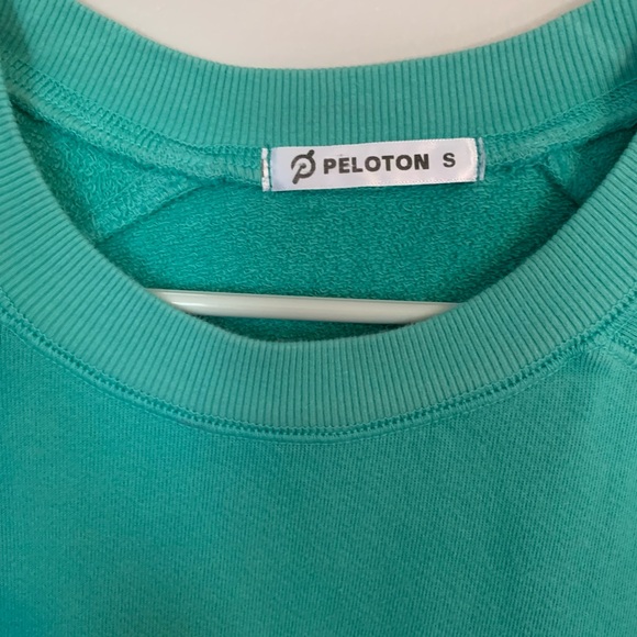 Peloton Men Small Crewneck Sweatshirt Graphic Logo Cycling Mint Green - Picture 5 of 5